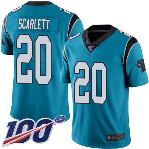 Carolina Panthers Limited Blue Men Jordan Scarlett Alternate Jersey NFL Football #20 100th Season Vapor Untouchable